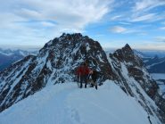 Dufour e Nordend dalla Zumstein, con altra cordata che desiste