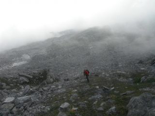 all'imbocco del canalino che conduce al colle Valaverta