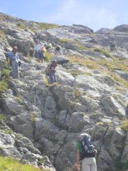 in discesa sulla ferratina dopo il lago di Pietra Rossa...