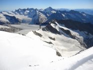 dalla cima vista sull'itinerario percorso