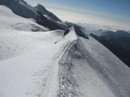 La cresta che conduce al colle 