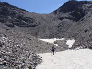 dopo la discesa del ripido pendio sotto la punta