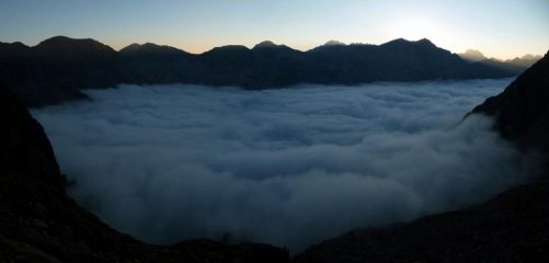 Tramonto dietro a Malinvern e Fremamorta