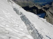 Un crepaccio nella parte alta