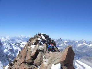 arrivo in vetta alla Dufour