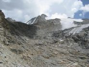 Quel che resta della parte bassa del ghiacciaio del Gran Paradiso