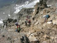 in discesa dalla vetta