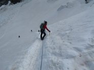 Inizio discesa ghiacciao Laveciau