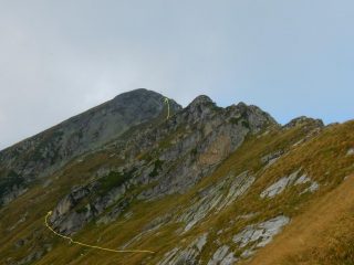 Cima e percorso di salita