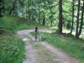 parte iniziale della salita su sterrato agevole