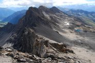 Visti dalla vetta, il Lago di Bonalex e la cresta dall'Artanavaz al Creton du Midi