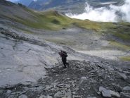 sul tratto di sentiero sfasciato....