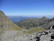 Vista dal passo Cialancia (sullo sfondo il Rosa innevato)
