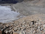 05 - il tratto ripido ed instabile subito sopra il ghiacciaio