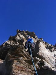 ultimi metri di cresta prima di sbucare in cima alla Dufour (28-8-2012)