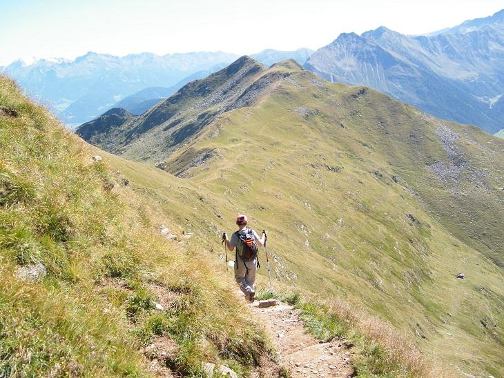Il Glaitner Joch e la dorsale fino alla Flecknerspitze