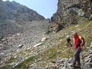 la traccia x il colle Giron a DX sotto le rocce