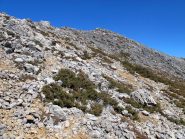 Il tratto finale dell'itinerario in vista della cima