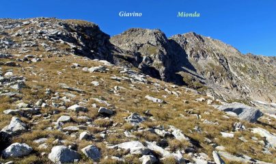 Il Giavino e la Mionda visti dalla dorsale di salita