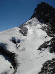 La parte terminale del ghiacciaio e la vetta