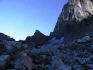 il pendio che porta alla base della cresta 