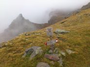 segnaletica al passo del Croso, con relativa annotazione