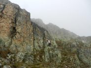 Appena fuori dalla cengia di discesa