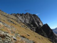 La cima vista dopo la deviazione a quota 2800mt