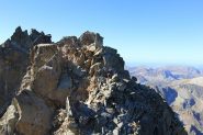 Pausa prima della delicata discesa alla forcella