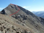 Nostro itinerario di salita alla tête de la Courbe