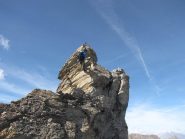 il socio in doppia dal torrione sommitale della cima nord