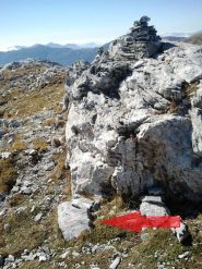 imbocco canale per il Passo, ometti e tacche