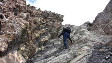 Enrico in azione nel canalino terminale (20-10-2012)