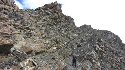 Enrico nella parte alta della cengia diagonale (20-10-2012)