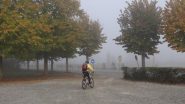 alla partenza da Pontestura la nebbia si dirada