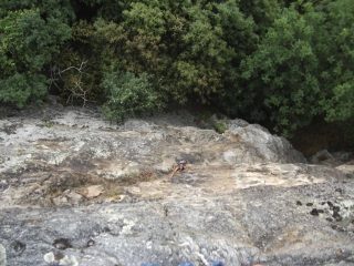 In uscita dal 3°tiro 6b+