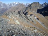 in discesa sulla cresta verso il Colle...