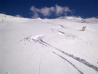 qualche curva, in discesa dal morefreddo nella zona belotte