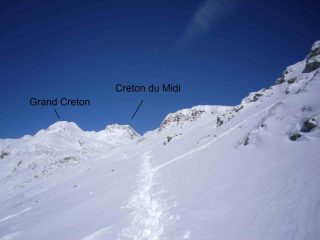 in discesa sulla mia traccia,uno sguardo all'indietro...