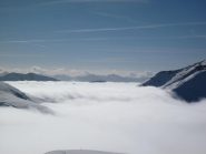 la nebbia tracima dal colle come un fiume in piena