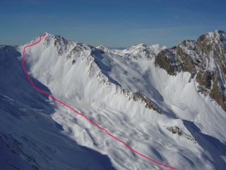 Parte alta dell'itinerario visto dalla T. de Croues