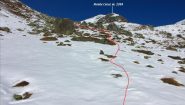 il pendio innevato che porta verso il Colle Croce (17-11-2012)