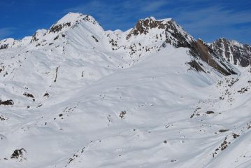 Visti dalla vetta, il Gran Creton e il Creton du Midi. 