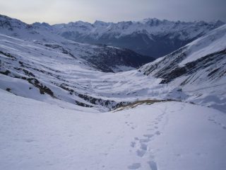 i primi ripidi ancora senza ciaspole...