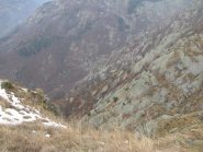 Sguardo dall'alto sul versante di salita