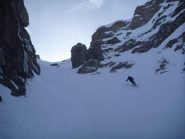 nel canalino alla discesa