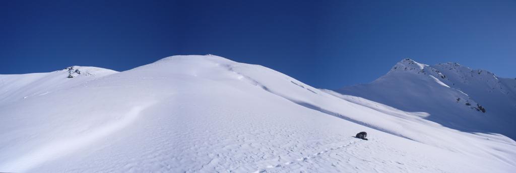 ultimo tratto  ripido da tracciare ,a sinistra del colle Fetita....