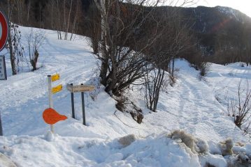Il bivio alla partenza a Challancin