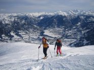 l'arrivo in cima lungo la crete de la breche