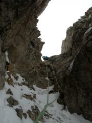 Secondo salto roccioso, uscita dal canale